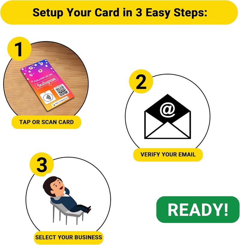 One Tap Only 1 Unit Social Review Tap Card | Review QR Code | Contactless review card | NFC Tap Card | Unlimited Use (1-Instagram Card) - Image 3